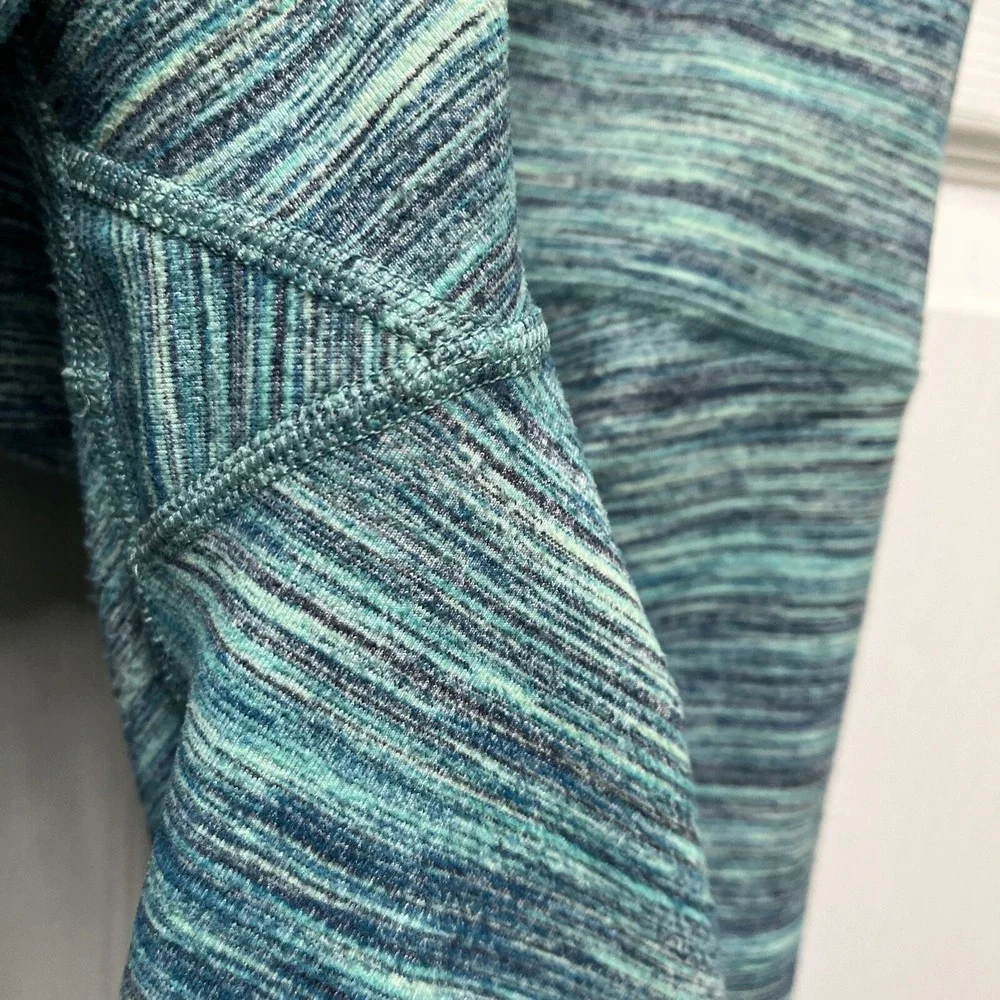 Lululemon Wunder Under Crop HR Space Dye Camo Alberta Lake Fresh Teal Sz:6